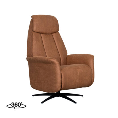 LABEL51 Fauteuil Oslo - Cognac - Micro Suede - One Size - Afbeelding 3