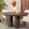 LABEL51 Eetkamertafel Olly - Espresso - Mangohout - 150 cm - Romd