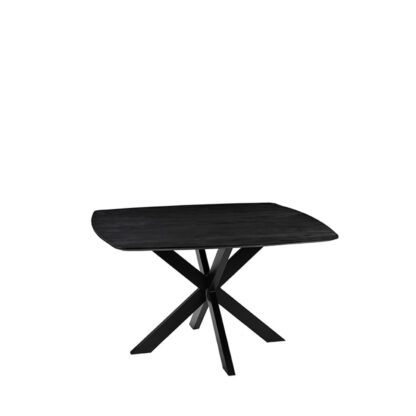 LABEL51 Eetkamertafel Blake - Zwart - Mangohout - 130x130 cm - Afbeelding 3