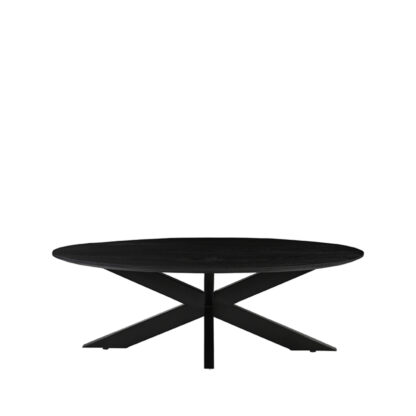LABEL51 Salontafel James - Zwart - Mangohout - 130 cm - Rond - Afbeelding 3