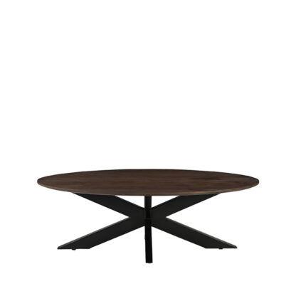LABEL51 Salontafel James - Espresso - Mangohout - 130 cm - Rond - Afbeelding 3
