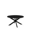 LABEL51 Eetkamertafel Otis - Zwart - Mangohout - 140 cm - Rond - Afbeelding 3