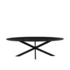 LABEL51 Eetkamertafel James - Zwart - Mangohout - 240 cm - Ovaal - Afbeelding 3