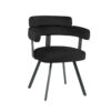 LABEL51 Eetkamerstoel Bardio - Zwart - Fluweel - Black Frame