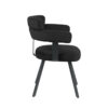 LABEL51 Eetkamerstoel Bardio - Zwart - Fluweel - Black Frame - Afbeelding 4
