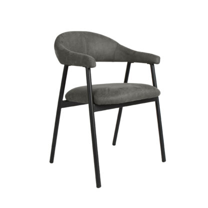 LABEL51 Eetkamerstoel Amaze - Antraciet - Micro Suede - Black Frame