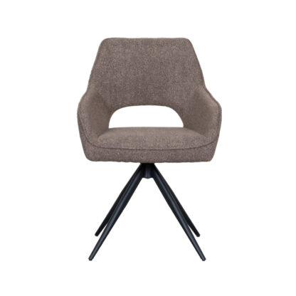 LABEL51 Eetkamerstoel Finley - Bruin - Boucle - Black Frame - Afbeelding 3