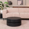 LABEL51 Salontafel Milly - Zwart - Mangohout - 70 cm - Rond
