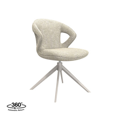 LABEL51 Eetkamerstoel Zurich - Naturel - Boucle - Taupe Frame - Afbeelding 3