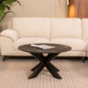 LABEL51 Salontafel Otis - Zwart - Mangohout - 80 cm - Rond