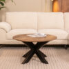 LABEL51 Salontafel Otis - Nature - Mangohout - 80 cm - Rond
