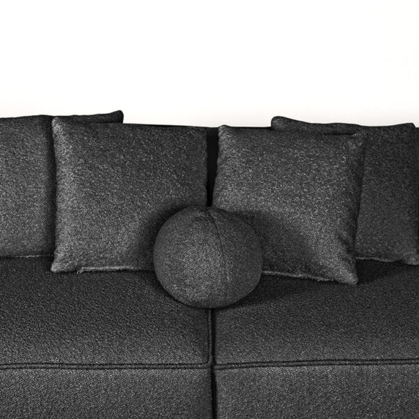 LABEL51 Bank Flori - Antraciet - Boucle - 4-Zits - Afbeelding 6