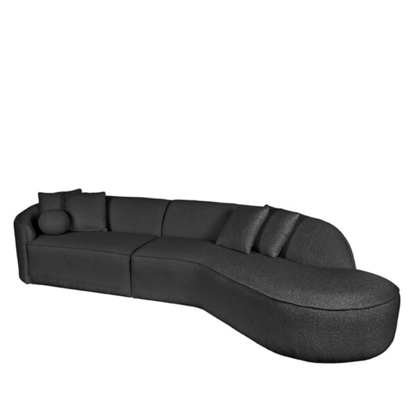 LABEL51 Bank Flori - Antraciet - Boucle - 4-Zits - Afbeelding 4