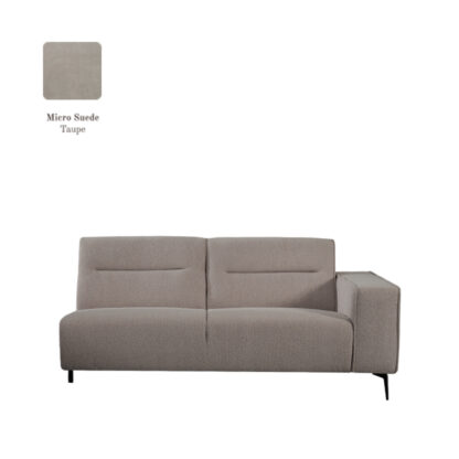 LABEL51 Bank Nero - Taupe - Micro Suede - 2,5-Zits Arm Rechts Voorstaand - Afbeelding 3