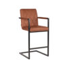 LABEL51 Barkruk Denmark - Cognac - Microfiber - Zithoogte 67