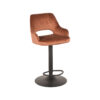 LABEL51 Barkruk Fer - Rust - Velours - Zithoogte 64-84 - Afbeelding 3