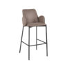 LABEL51 Barkruk Joni - Taupe - Micro Suede - Zithoogte 78 - Afbeelding 3