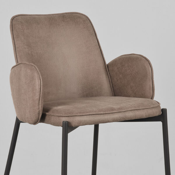 LABEL51 Barkruk Joni - Taupe - Micro Suede - Zithoogte 65 - Afbeelding 7