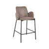 LABEL51 Barkruk Joni - Taupe - Micro Suede - Zithoogte 65 - Afbeelding 3