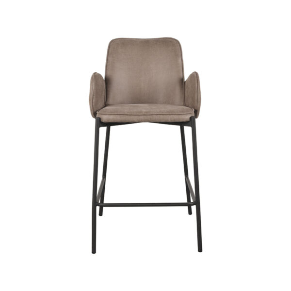 LABEL51 Barkruk Joni - Taupe - Micro Suede - Zithoogte 65 - Afbeelding 4