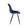 LABEL51 Eetkamerstoel Capri - Blauw - Fluweel - Black Frame - Afbeelding 3