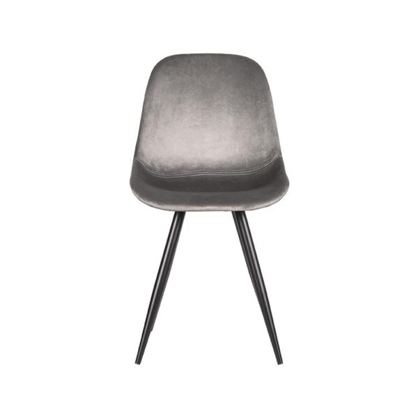 LABEL51 Eetkamerstoel Capri - Grijs - Fluweel - Black Frame - Afbeelding 2