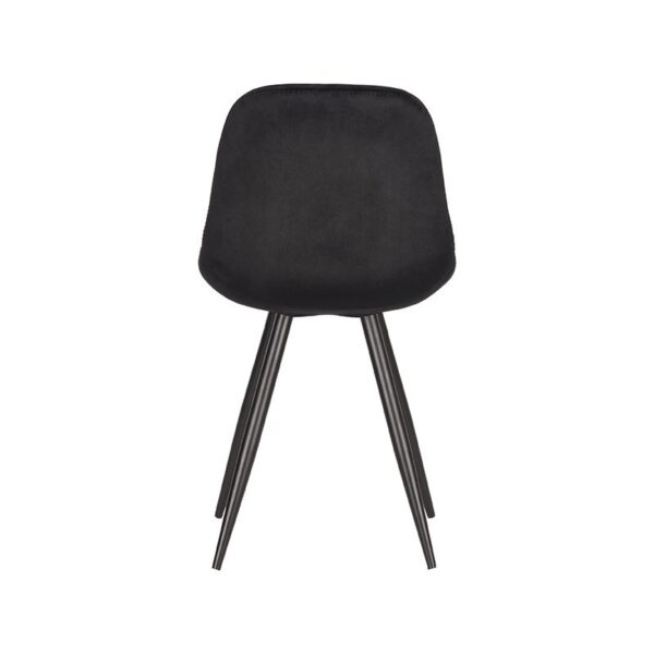 LABEL51 Eetkamerstoel Capri - Zwart - Fluweel - Black Frame - Afbeelding 4