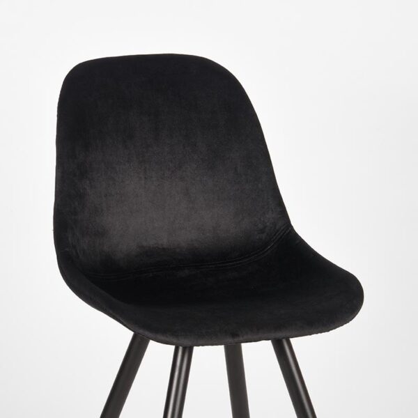LABEL51 Eetkamerstoel Capri - Zwart - Fluweel - Black Frame - Afbeelding 5