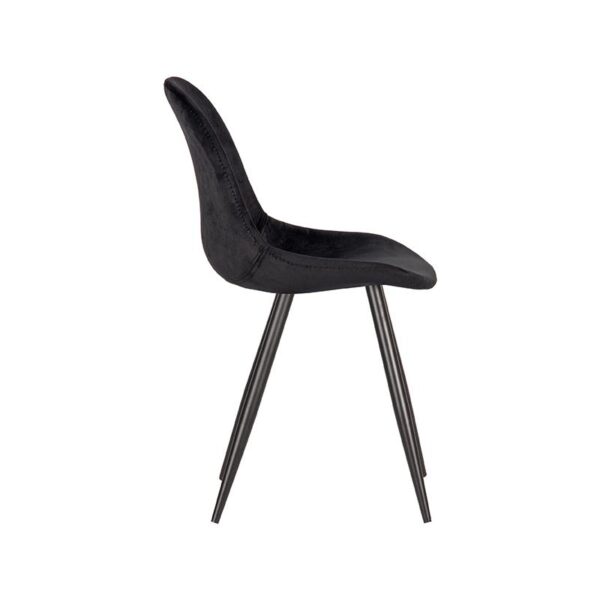 LABEL51 Eetkamerstoel Capri - Zwart - Fluweel - Black Frame - Afbeelding 3