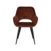 LABEL51 Eetkamerstoel Fer - Rust - Velours - Black Frame - Afbeelding 3