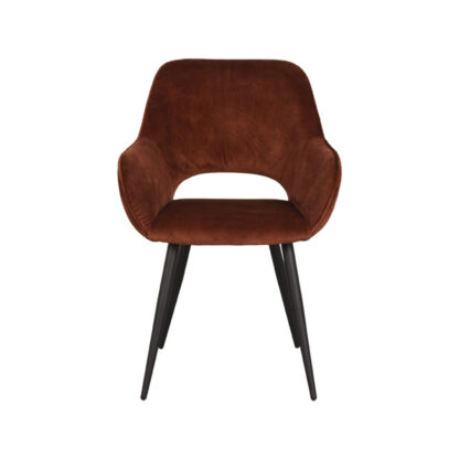 LABEL51 Eetkamerstoel Fer - Rust - Velours - Black Frame - Afbeelding 3