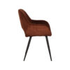LABEL51 Eetkamerstoel Fer - Rust - Velours - Black Frame - Afbeelding 4