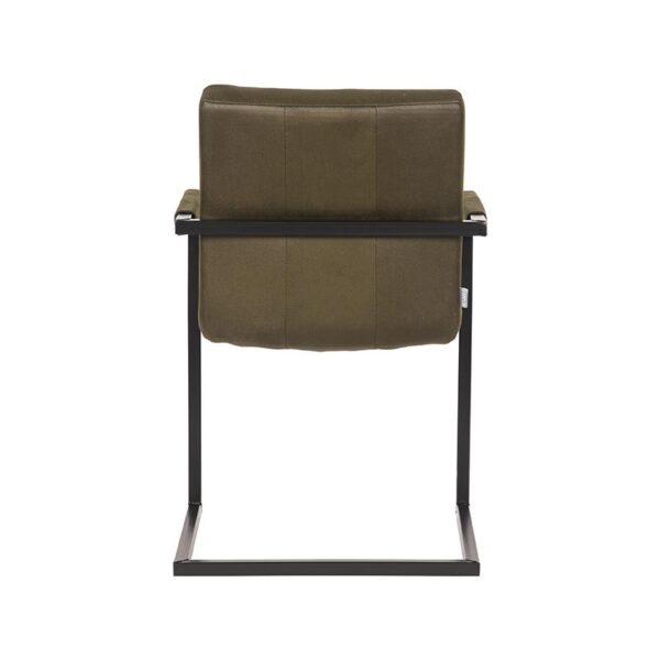 LABEL51 Eetkamerstoel Denmark - Army green - Microfiber - Black Frame - Afbeelding 4