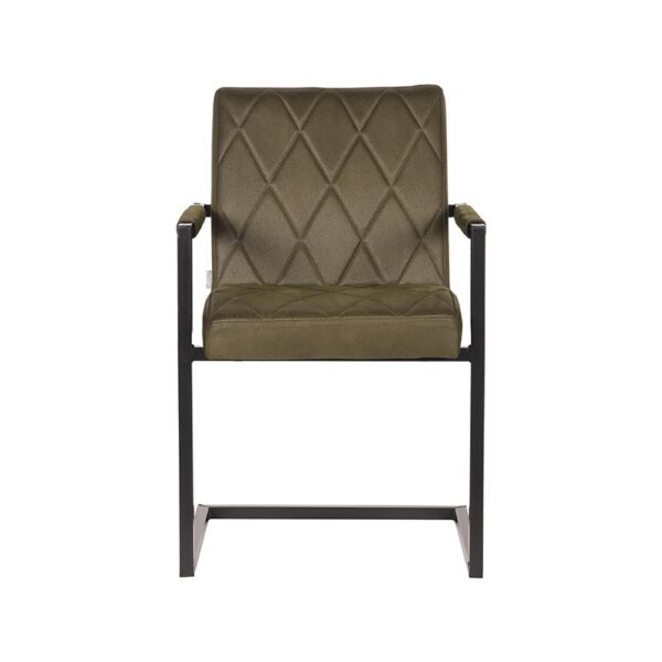 LABEL51 Eetkamerstoel Denmark - Army green - Microfiber - Black Frame - Afbeelding 2