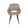 LABEL51 Eetkamerstoel Fer - Taupe - Micro Suede - Black Frame - Afbeelding 3