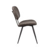 LABEL51 Eetkamerstoel Fos - Antraciet - Leder - Black Frame - Afbeelding 3