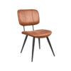 LABEL51 Eetkamerstoel Fos - Cognac - Leder - Black Frame