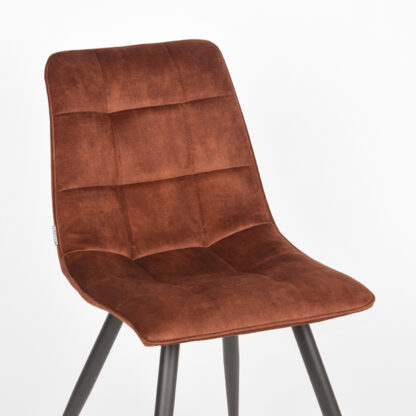 LABEL51 Eetkamerstoel Jelt - Rust - Velours - Black Frame - Afbeelding 6