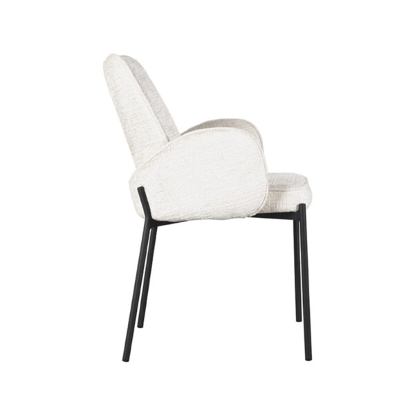 LABEL51 Eetkamerstoel Joni - Crème - Elegance - Black Frame - Afbeelding 4