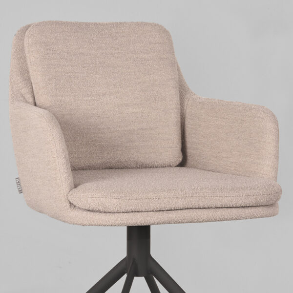 LABEL51 Eetkamerstoel Joy - Naturel - Boucle - Black Frame - Afbeelding 7