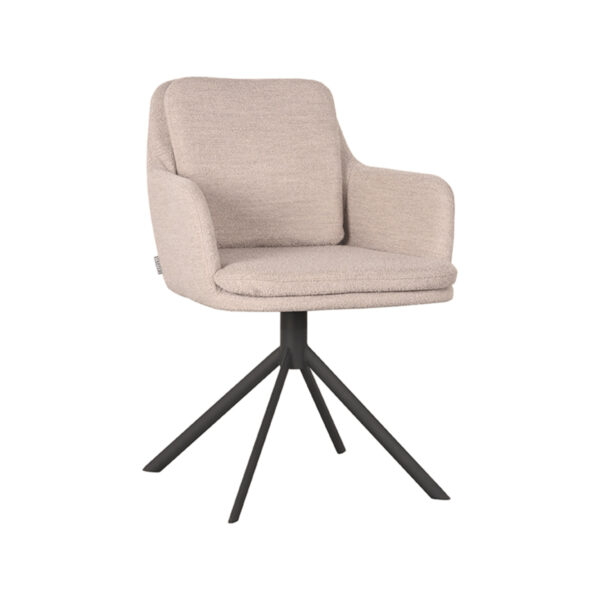 LABEL51 Eetkamerstoel Joy - Naturel - Boucle - Black Frame - Afbeelding 3