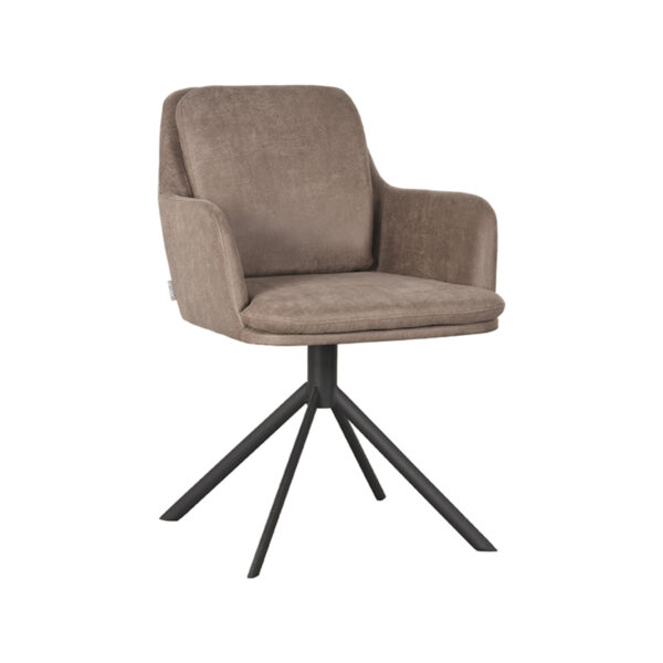 LABEL51 Eetkamerstoel Joy - Taupe - Micro Suede - Black Frame - Afbeelding 3