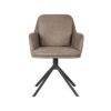 LABEL51 Eetkamerstoel Joy - Taupe - Micro Suede - Black Frame - Afbeelding 4