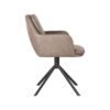 LABEL51 Eetkamerstoel Joy - Taupe - Micro Suede - Black Frame - Afbeelding 5