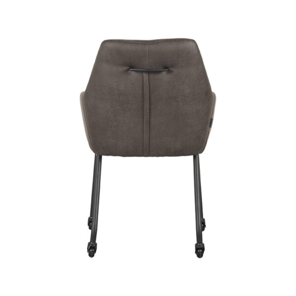 LABEL51 Eetkamerstoel Lenny - Antraciet - Micro Suede - Black Frame - Afbeelding 5