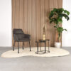 LABEL51 Eetkamerstoel Lenny - Antraciet - Micro Suede - Black Frame - Afbeelding 7