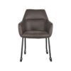 LABEL51 Eetkamerstoel Lenny - Antraciet - Micro Suede - Black Frame - Afbeelding 3