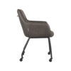 LABEL51 Eetkamerstoel Lenny - Antraciet - Micro Suede - Black Frame - Afbeelding 4