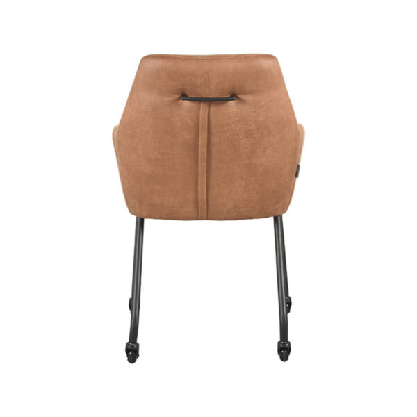 LABEL51 Eetkamerstoel Lenny - Cognac - Micro Suede - Black Frame - Afbeelding 5
