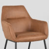 LABEL51 Eetkamerstoel Lenny - Cognac - Micro Suede - Black Frame - Afbeelding 6